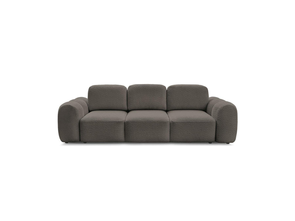 Montaigne - Canapé Droit Convertible Coffre 3 Places - Tissu Bouclette