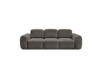Montaigne - Canapé Droit Convertible Coffre 3 Places - Tissu Bouclette