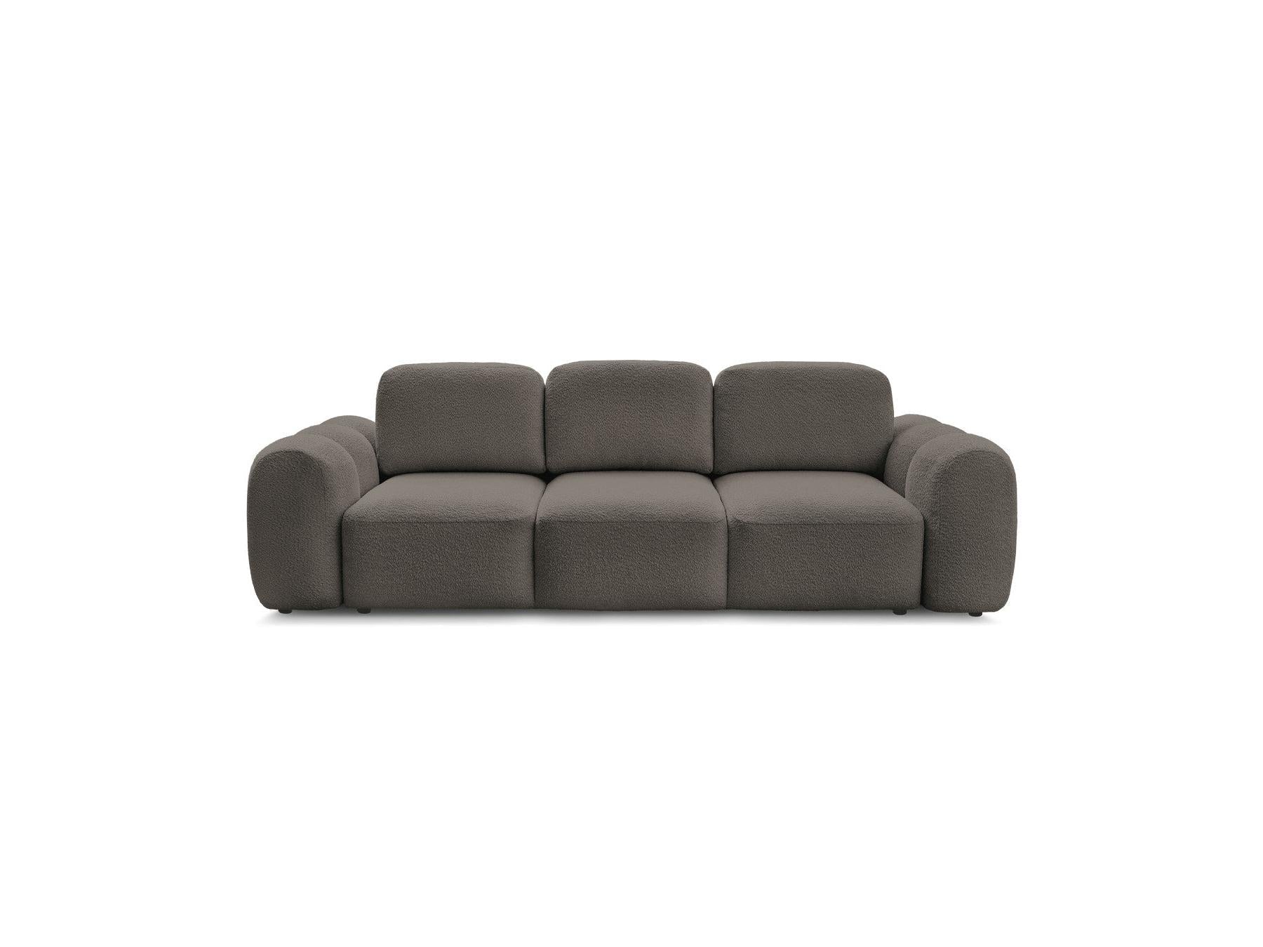 Montaigne - Canapé Droit Convertible Coffre 3 Places - Tissu Bouclette