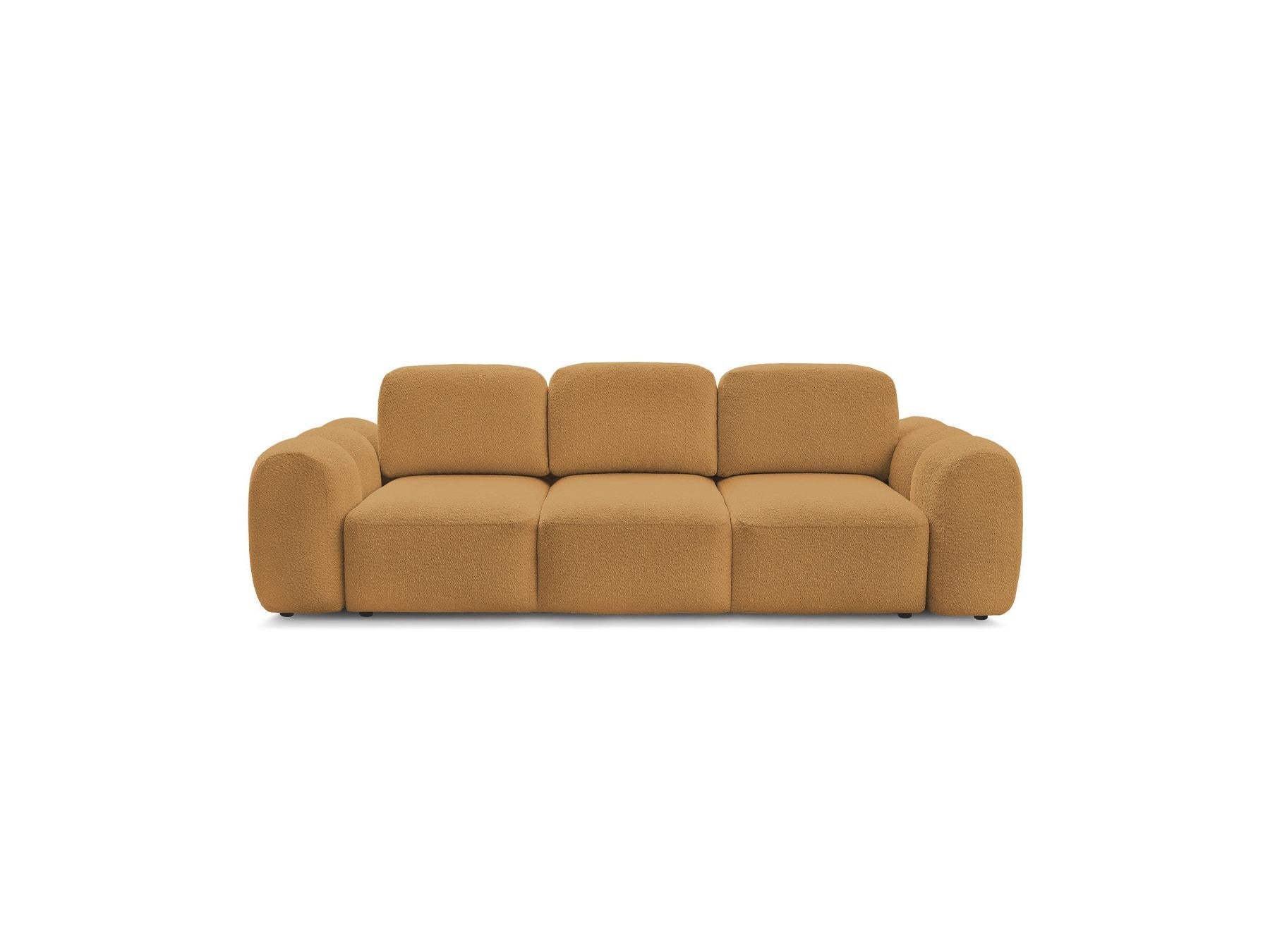 Montaigne - Canapé Droit Convertible Coffre 3 Places - Tissu Bouclette