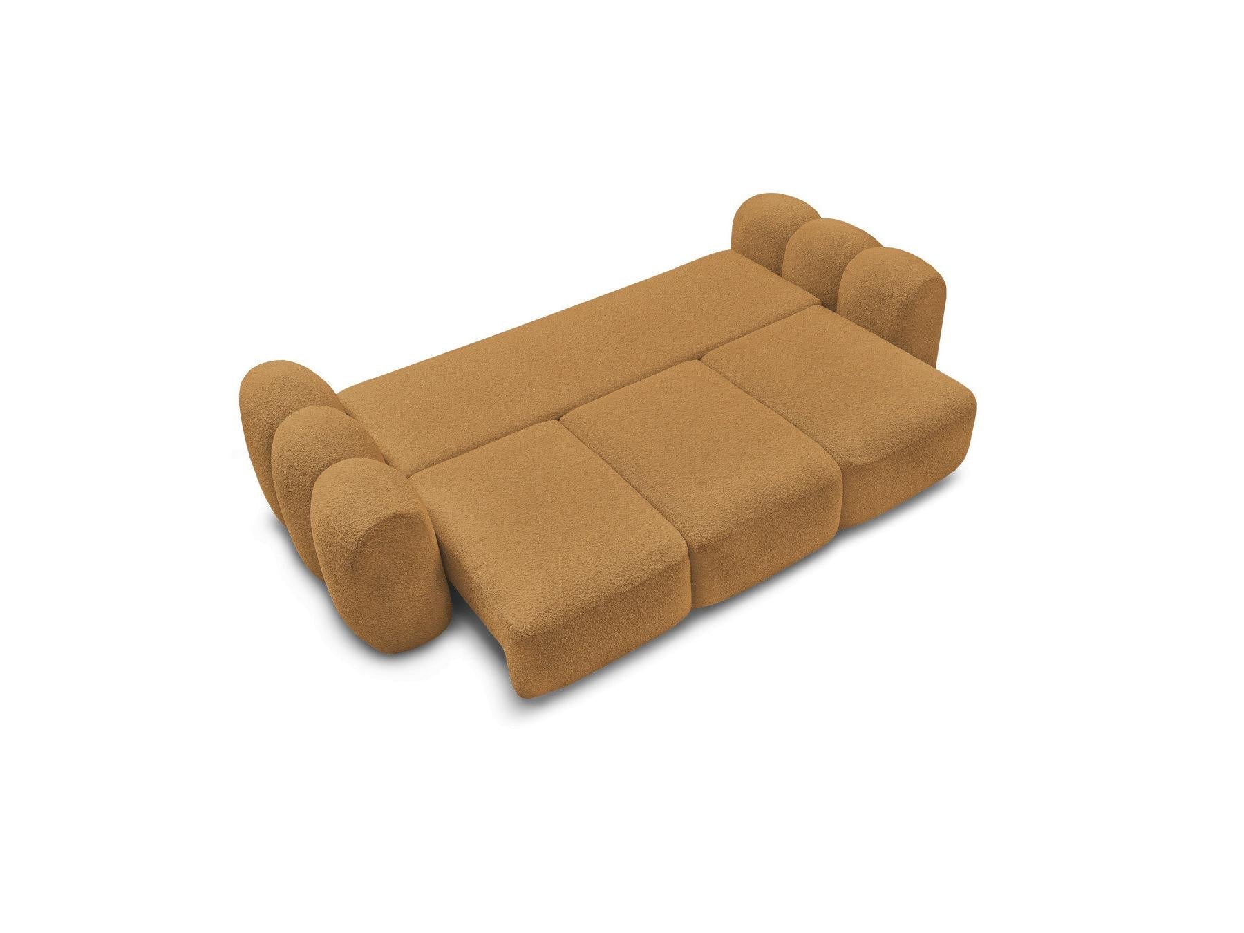 Montaigne - Canapé Droit Convertible Coffre 3 Places - Tissu Bouclette