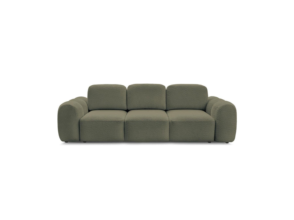 Montaigne - Canapé Droit Convertible Coffre 3 Places - Tissu Bouclette