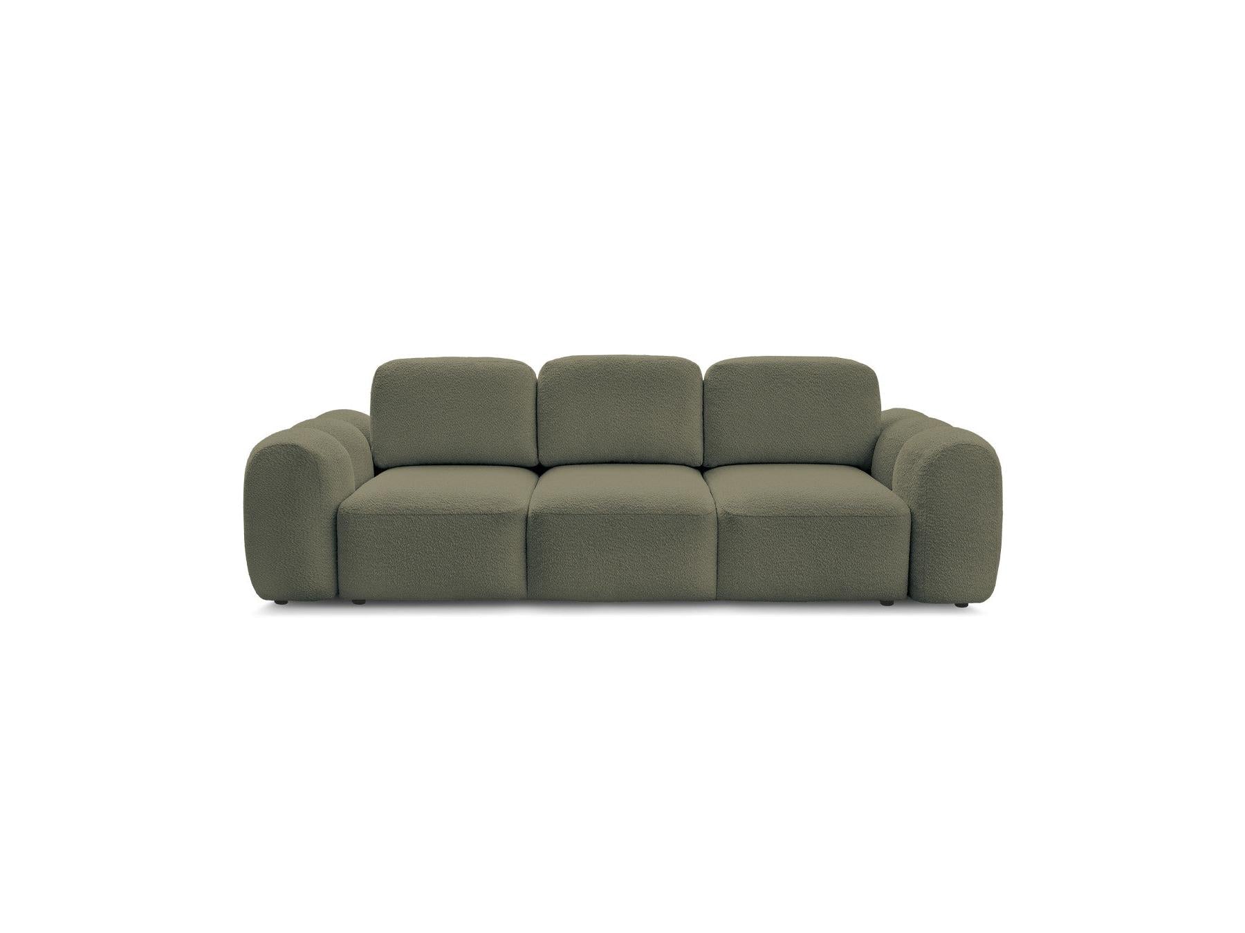 Montaigne - Canapé Droit Convertible Coffre 3 Places - Tissu Bouclette
