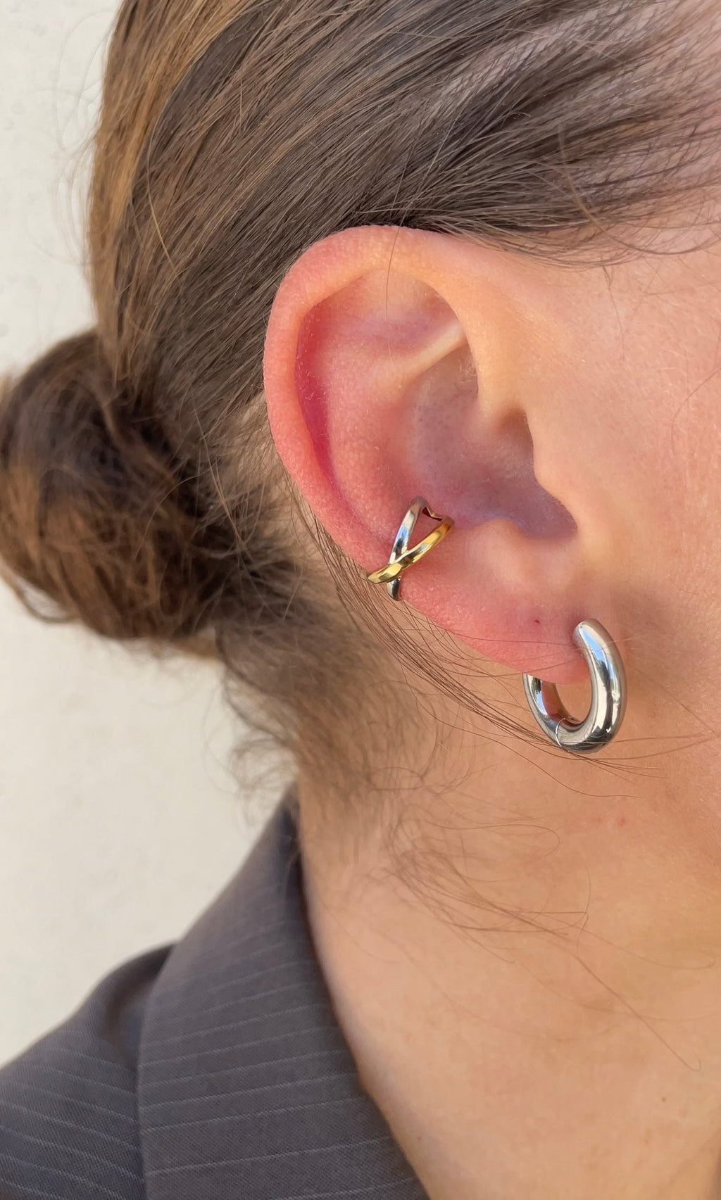 Earcuff Thin Cross