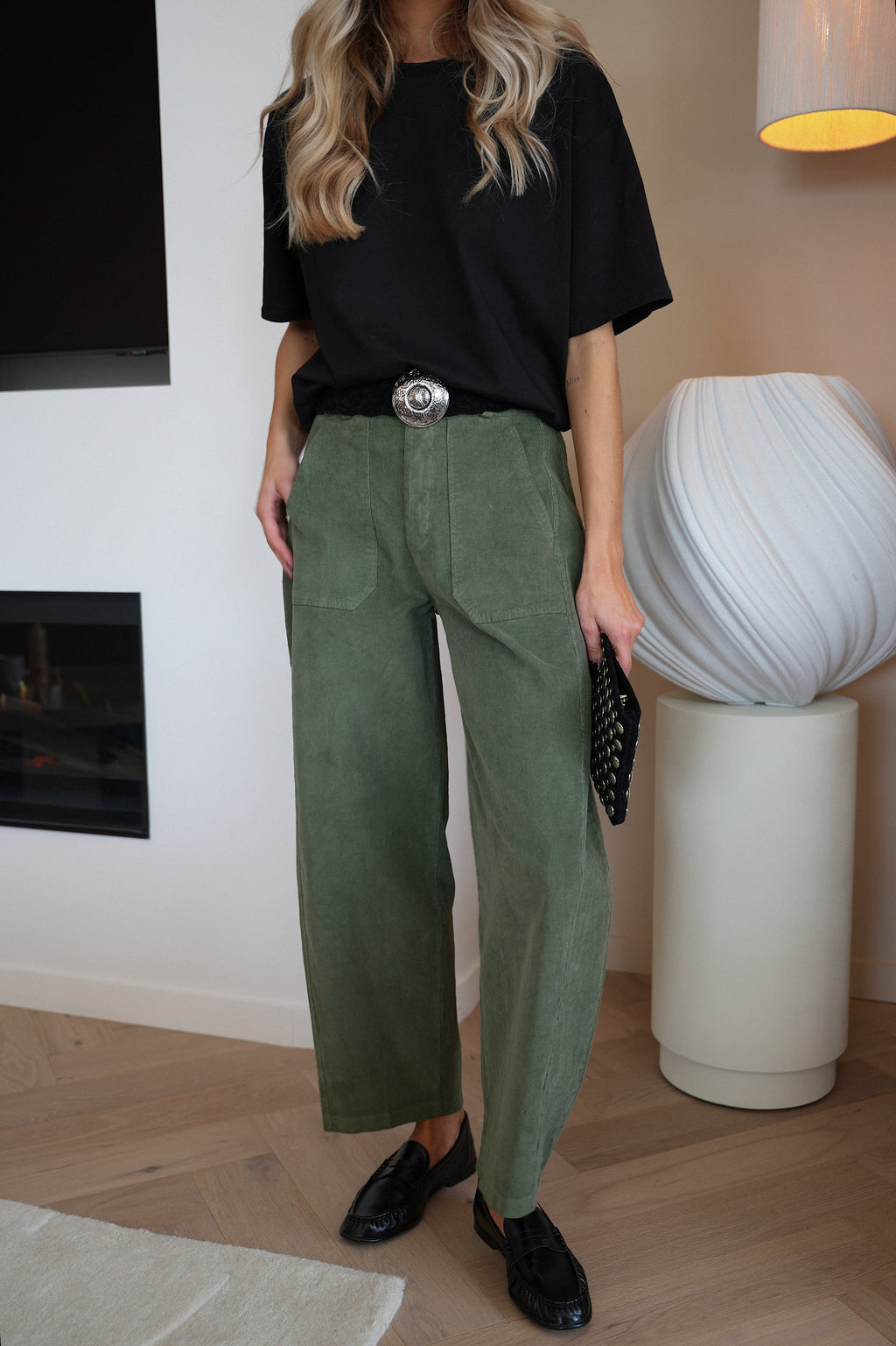 Pantalon Velours Elly - Kaki