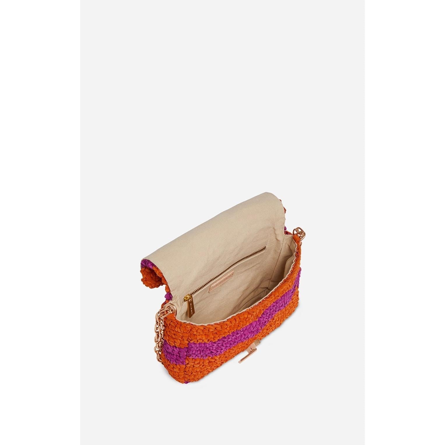 Vanessa Bruno - Moyen Sac Moon En Cuir Tressé - Multico & Orange