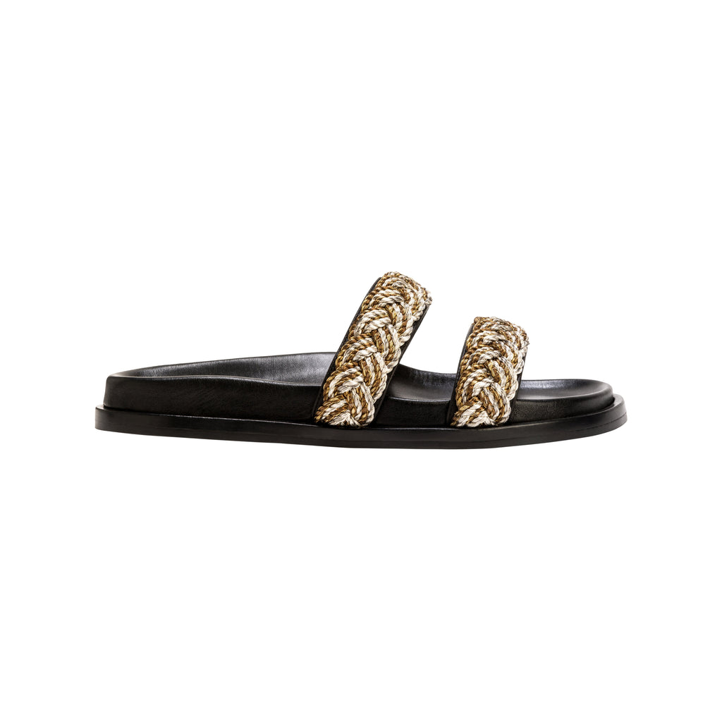 Ronda Black Comfort Two Straps Slides