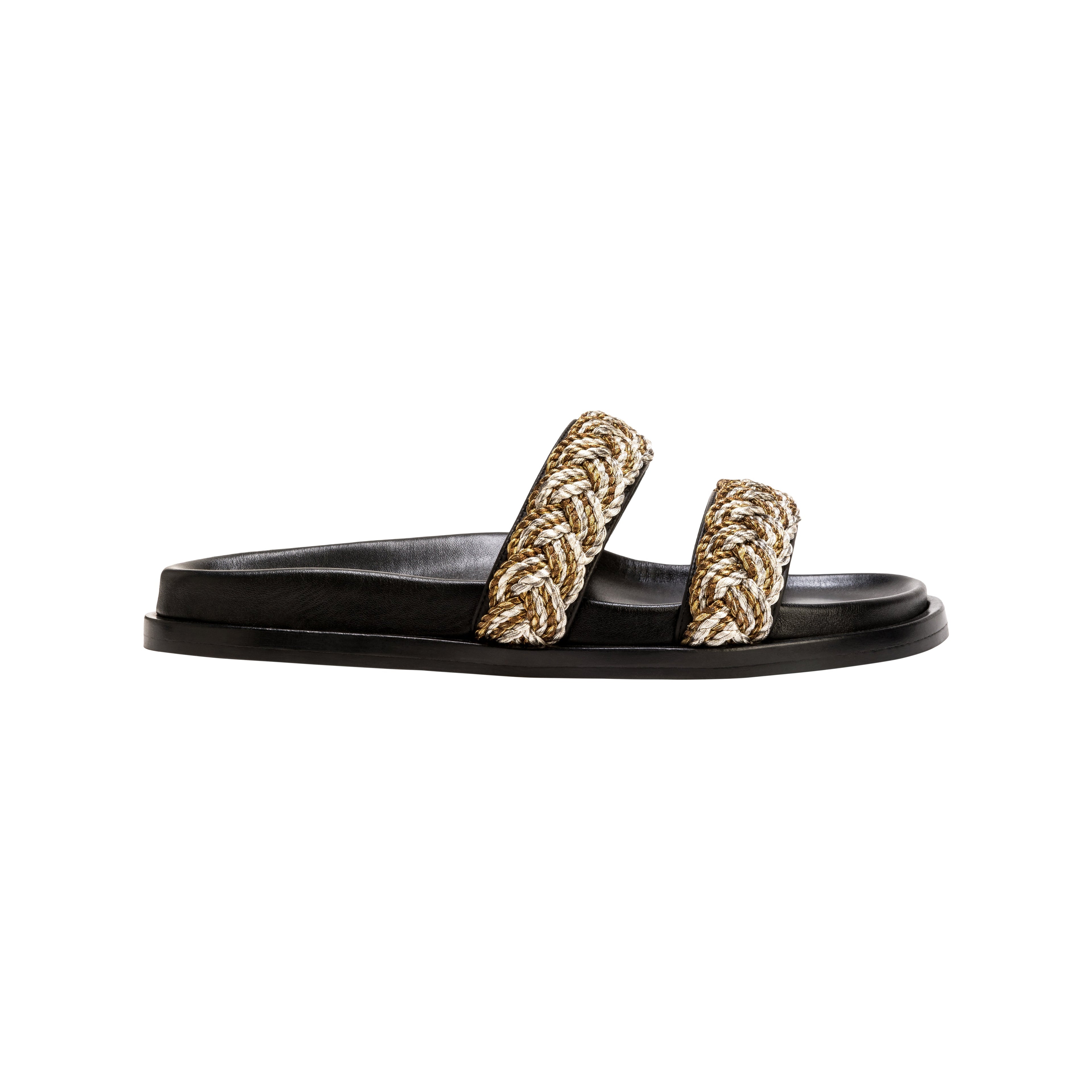 Ronda Black Comfort Two Straps Slides