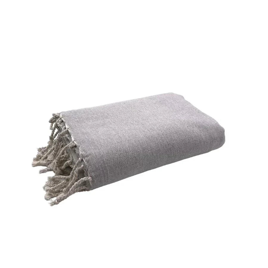 Fouta Doublée Éponge - Gris Clair