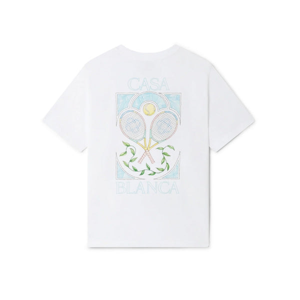 Casablanca - T-Shirt Tennis Pastel - Blanc