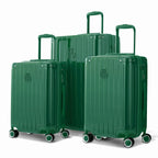Trio de valises rigides GYL Intemporelle sapin avec coques nervurées et poignées télescopiques.  #couleur_sapin