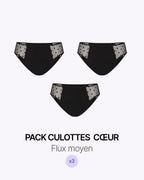 Pack Menstruel Trio Culottes Coeurs