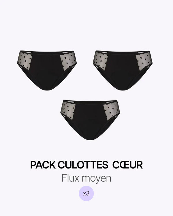 Pack Menstruel Trio Culottes Coeurs
