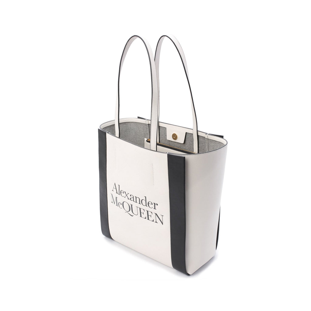 Alexander Mcqueen Logo Tote - Cream - Femme