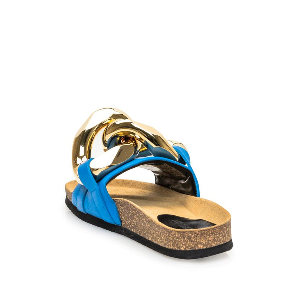 Jw Anderson Leather Flat Sandals - Blue - Femme