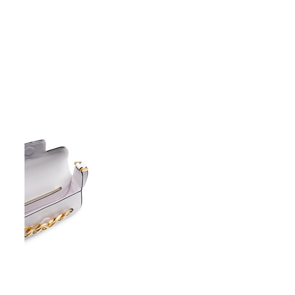 Valentino Garavani Vlogo Chain Leather Bag - White - Femme