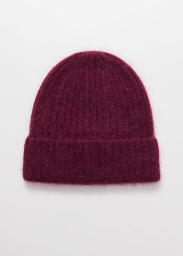 Bonnet En Cachemire Duveteux À L'Avoine Beanie S - Rouge