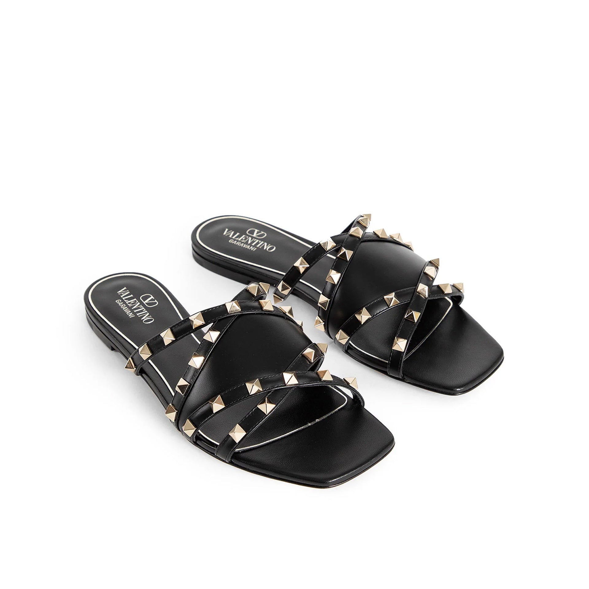 Sandales Valentino Garavani Rockstud Leather - Black - Femme