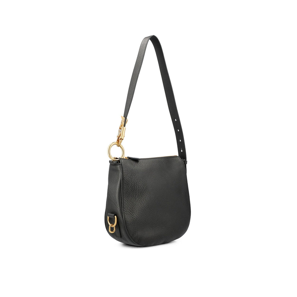 Burberry Knight Leather Shoulder Bag - Black - Femme