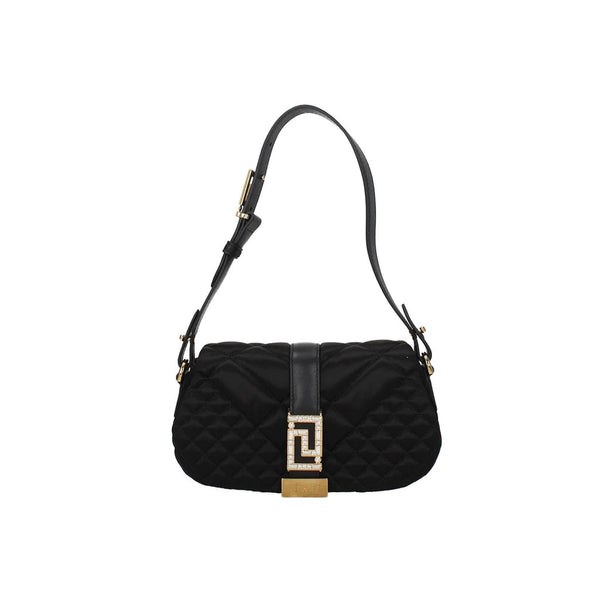 Versace Satin Shoulder Bag - Black - Femme