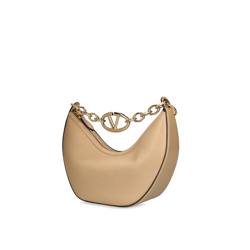 Valentino Garavani Gate V-Logo Leather Bag - Beige - Femme