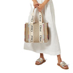 Chloe - Cabas Woody Medium - Femme - Beige