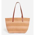 Panier En Cuir Et Coton - Marron/Beige