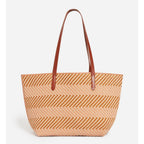Panier En Cuir Et Coton - Marron/Beige