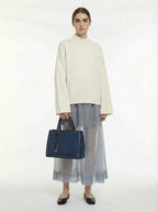 Fendi 2Jours Blue Leather Tote Bag
