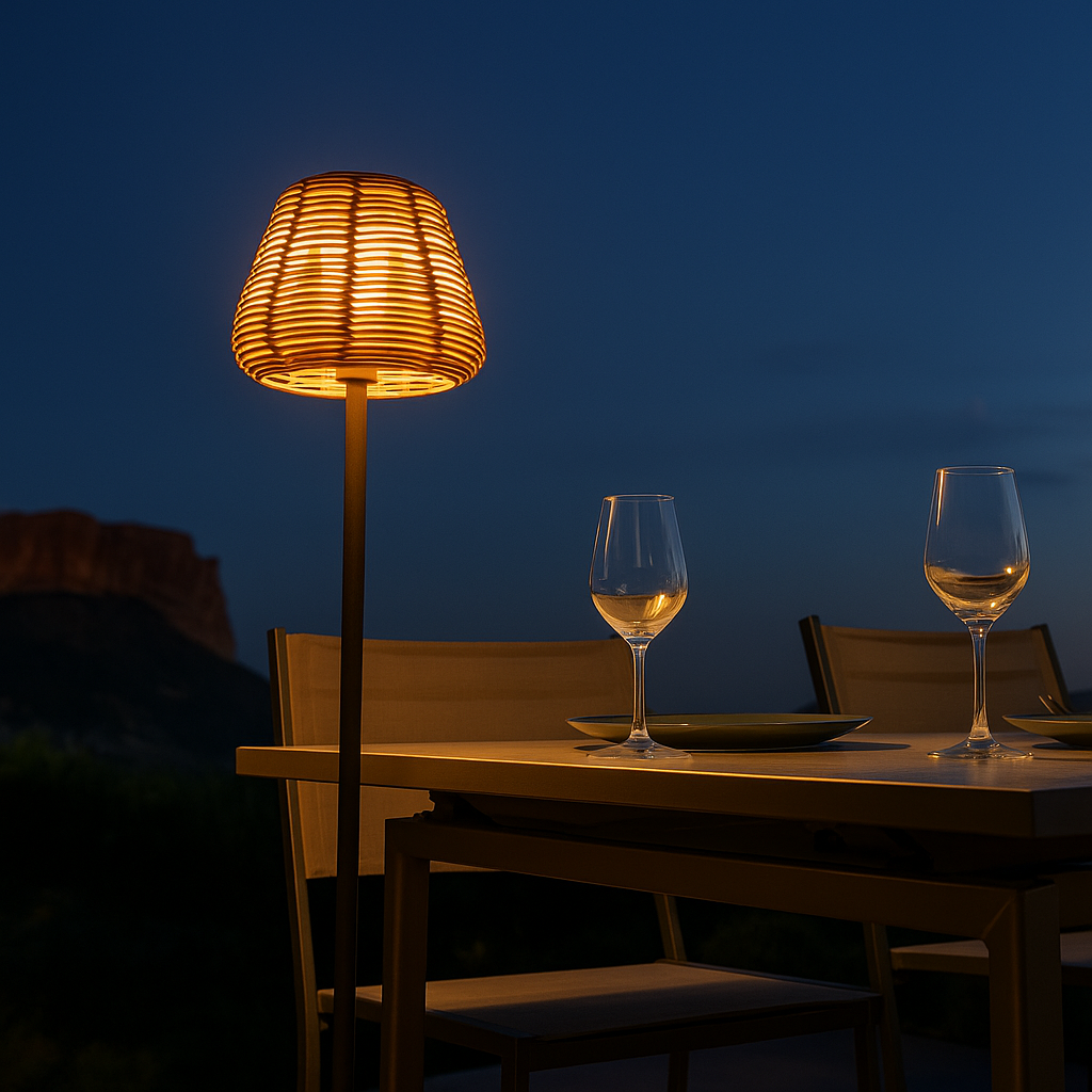 Boheme Tall - Lampadaire Sans Fil - Polyrotin - Marron