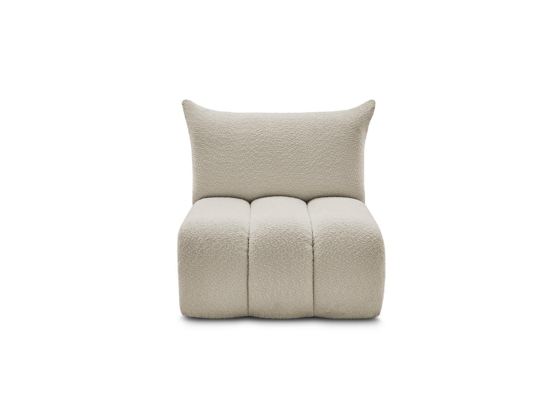 Azra - Chauffeuse 1 Place Sans Accoudoir Pour Canapé Modulable - Tissu Bouclette