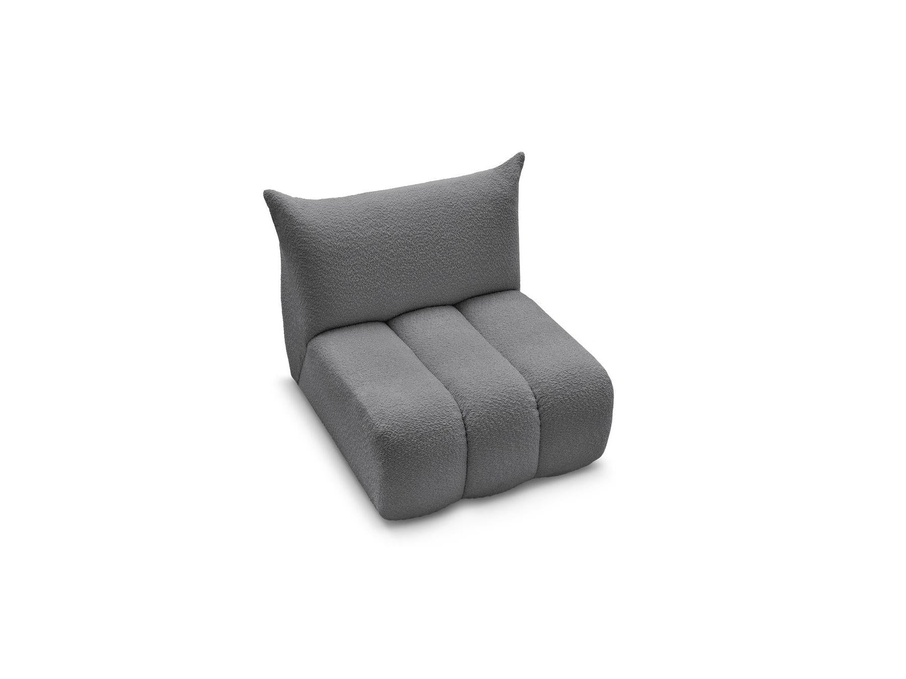 Azra - Chauffeuse 1 Place Sans Accoudoir Pour Canapé Modulable - Tissu Bouclette