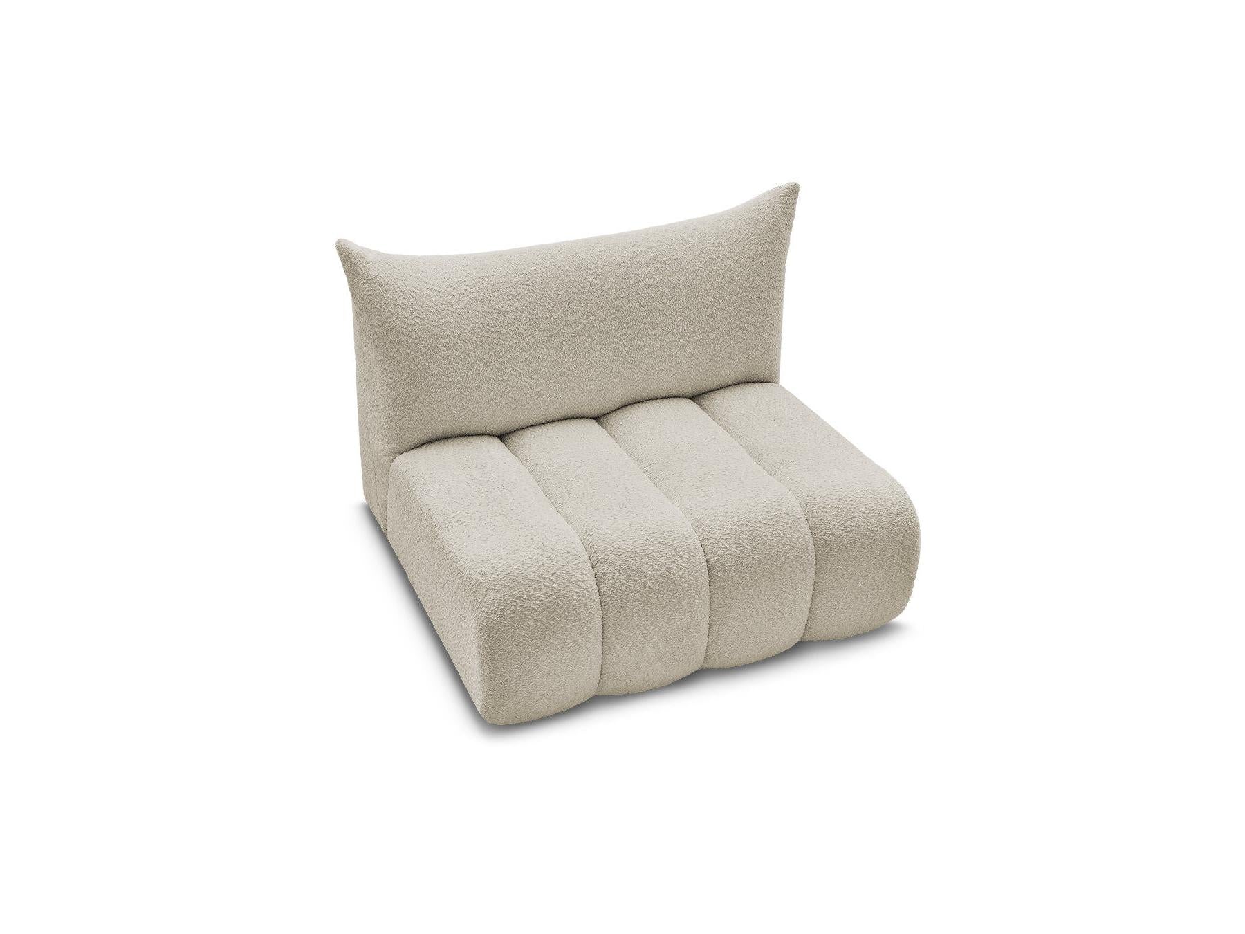 Azra - Chauffeuse 2 Places Sans Accoudoir Pour Canapé Modulable - Tissu Bouclette
