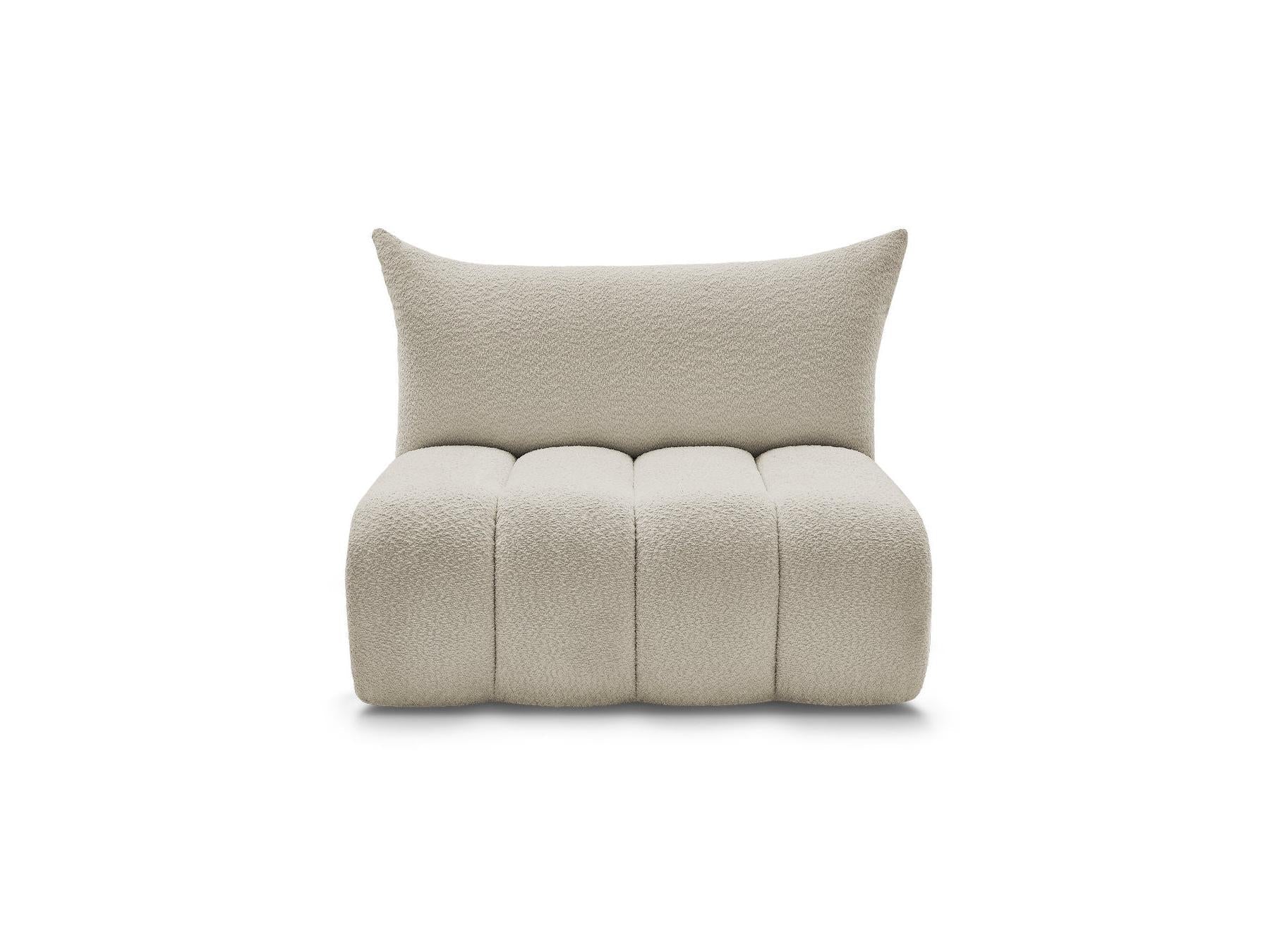 Azra - Chauffeuse 2 Places Sans Accoudoir Pour Canapé Modulable - Tissu Bouclette