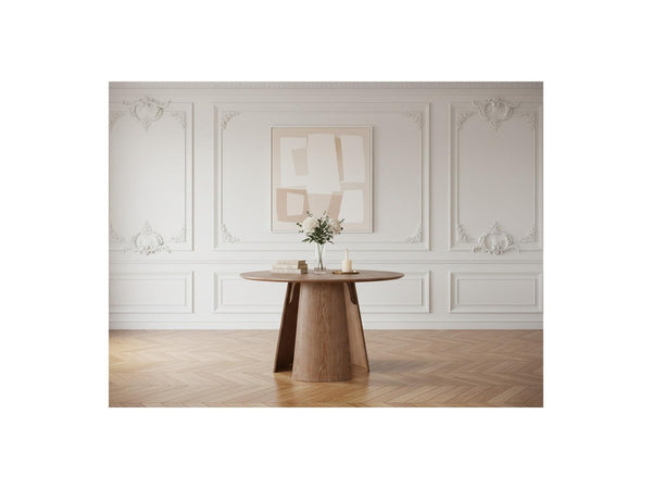 Gaston - Table À Manger Ronde - Placage Chêne