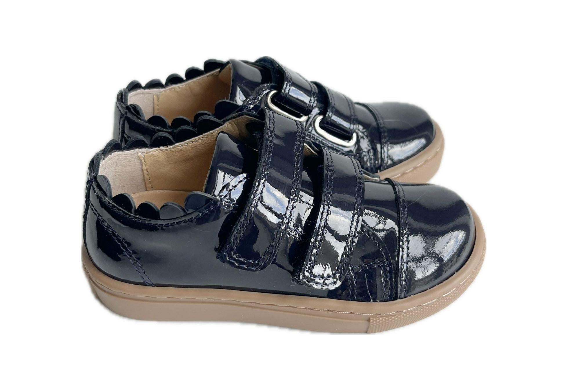 Chaussures Souples Scratchs Thaïs - Vernis Marine - Fille
