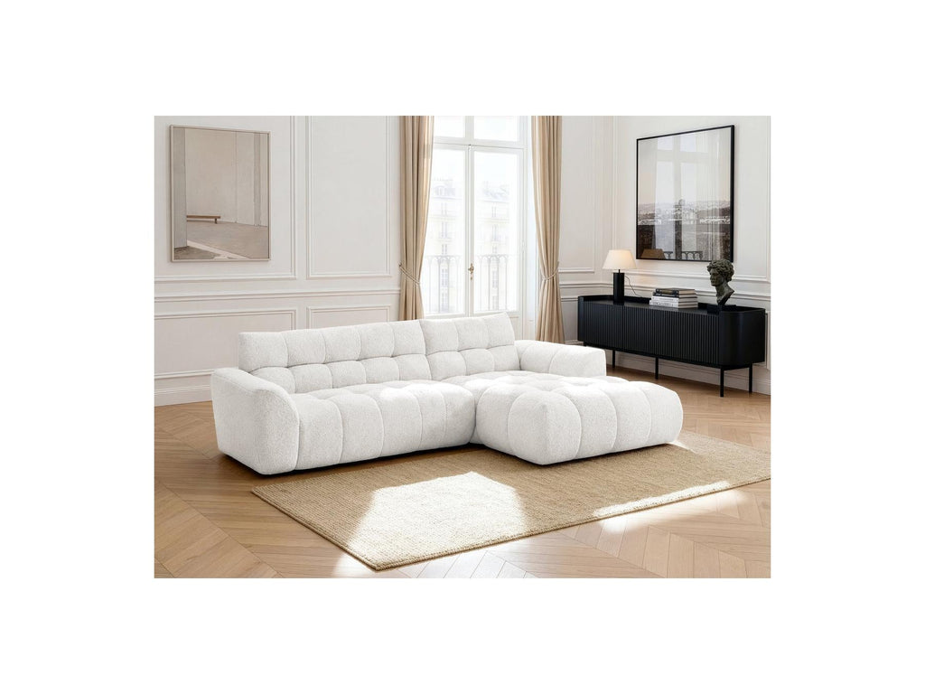 Jaya - Canapé D'Angle Fixe - Tissu Chenille - Angle Droit