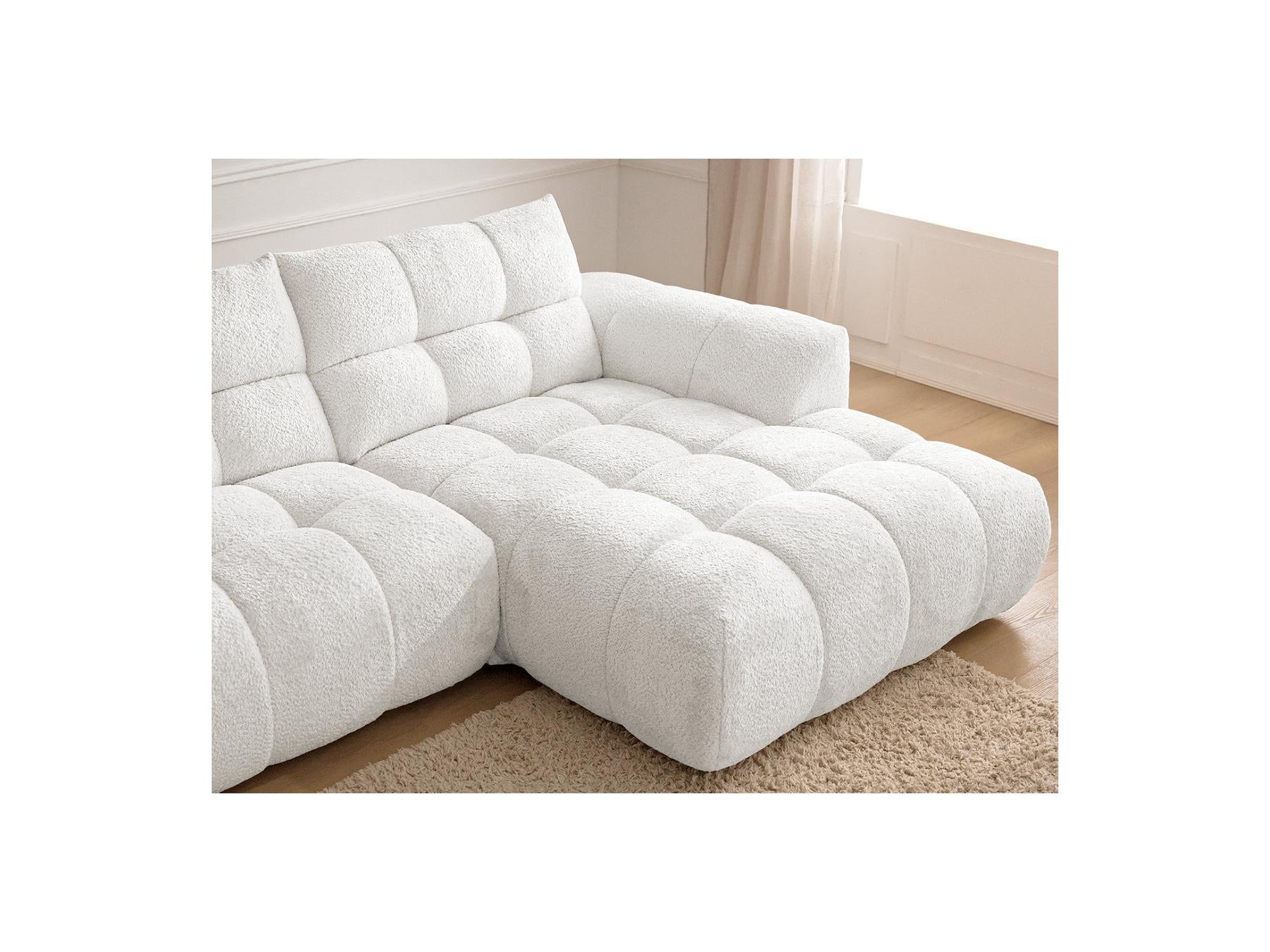 Jaya - Canapé D'Angle Fixe - Tissu Chenille - Angle Droit