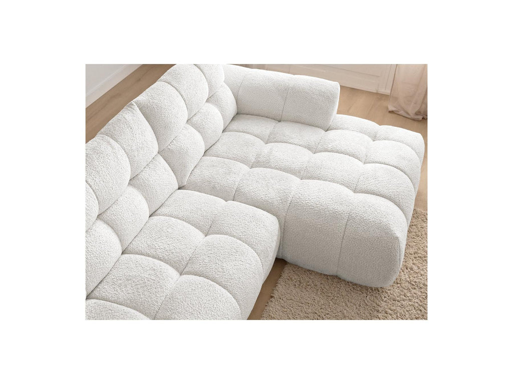 Jaya - Canapé D'Angle Fixe - Tissu Chenille - Angle Droit