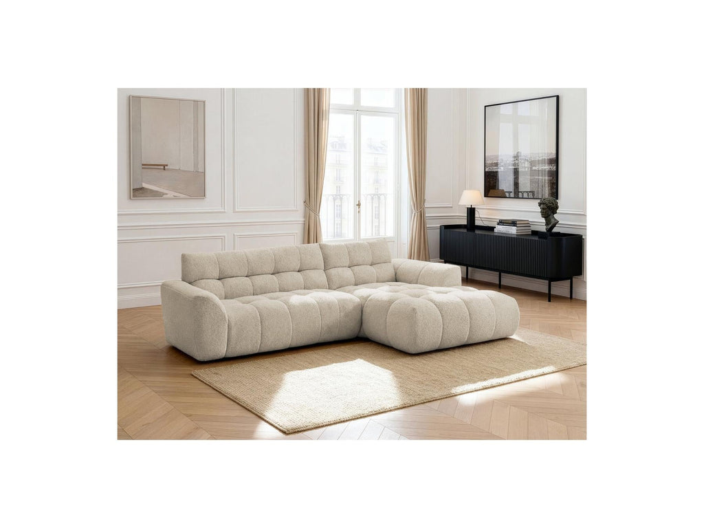 Jaya - Canapé D'Angle Fixe - Tissu Chenille - Angle Droit