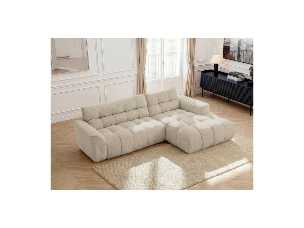 Jaya - Canapé D'Angle Fixe - Tissu Chenille - Angle Droit