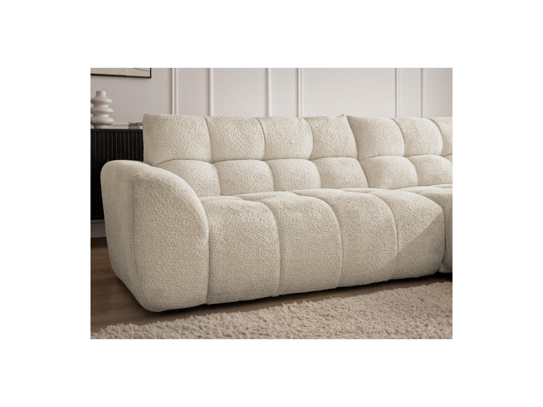 Jaya - Canapé D'Angle Fixe - Tissu Chenille - Angle Droit