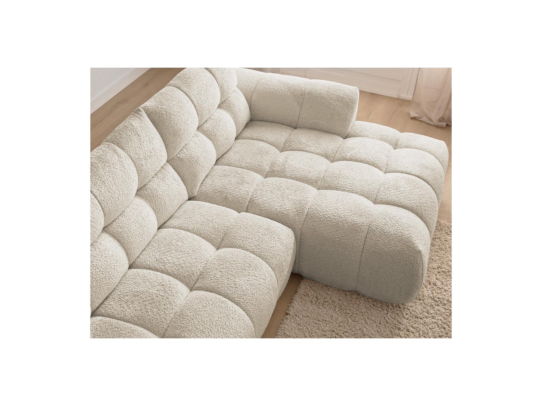 Jaya - Canapé D'Angle Fixe - Tissu Chenille - Angle Droit