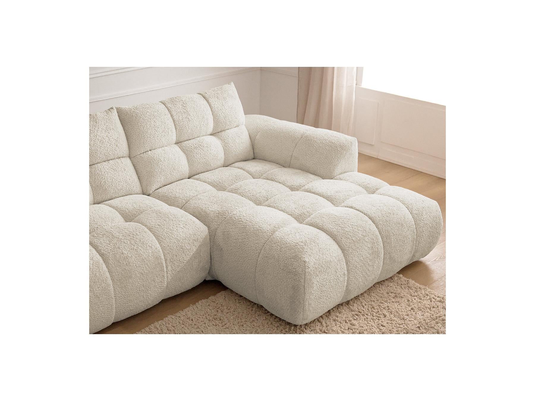 Jaya - Canapé D'Angle Fixe - Tissu Chenille - Angle Droit