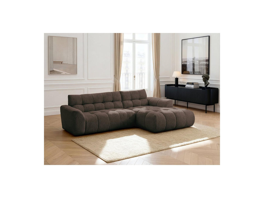 Jaya - Canapé D'Angle Fixe - Tissu Chenille - Angle Droit