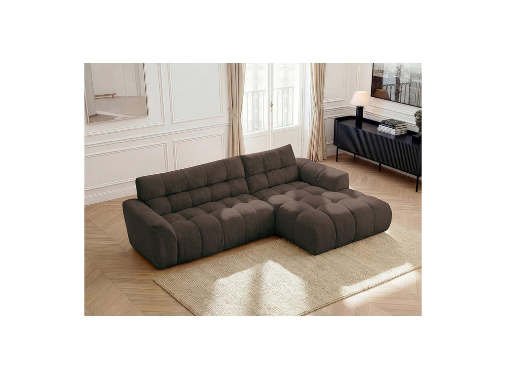 Jaya - Canapé D'Angle Fixe - Tissu Chenille - Angle Droit