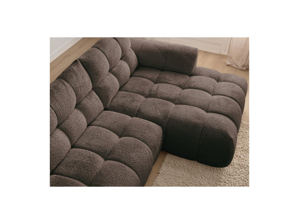 Jaya - Canapé D'Angle Fixe - Tissu Chenille - Angle Droit