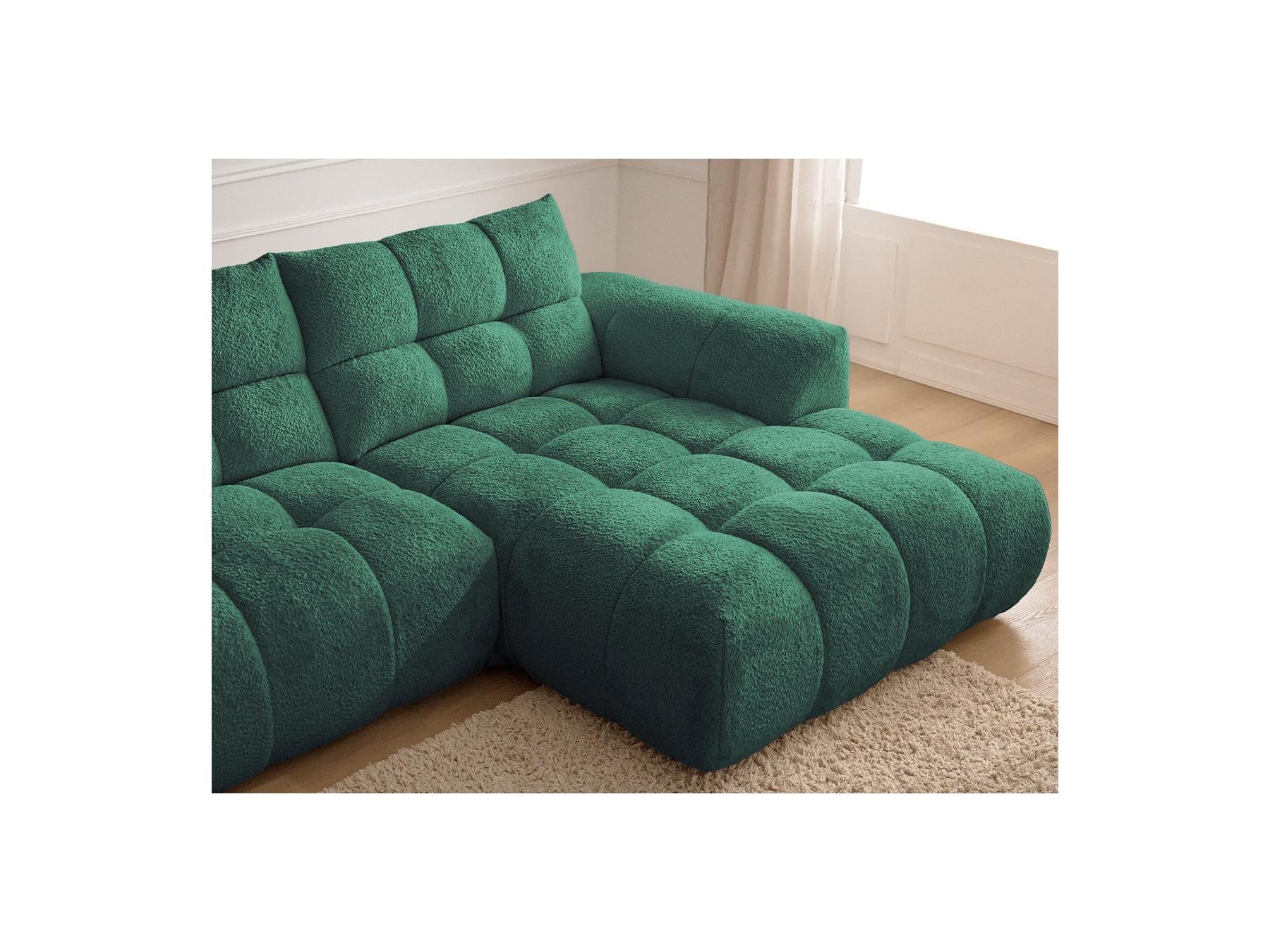 Jaya - Canapé D'Angle Fixe - Tissu Chenille - Angle Droit