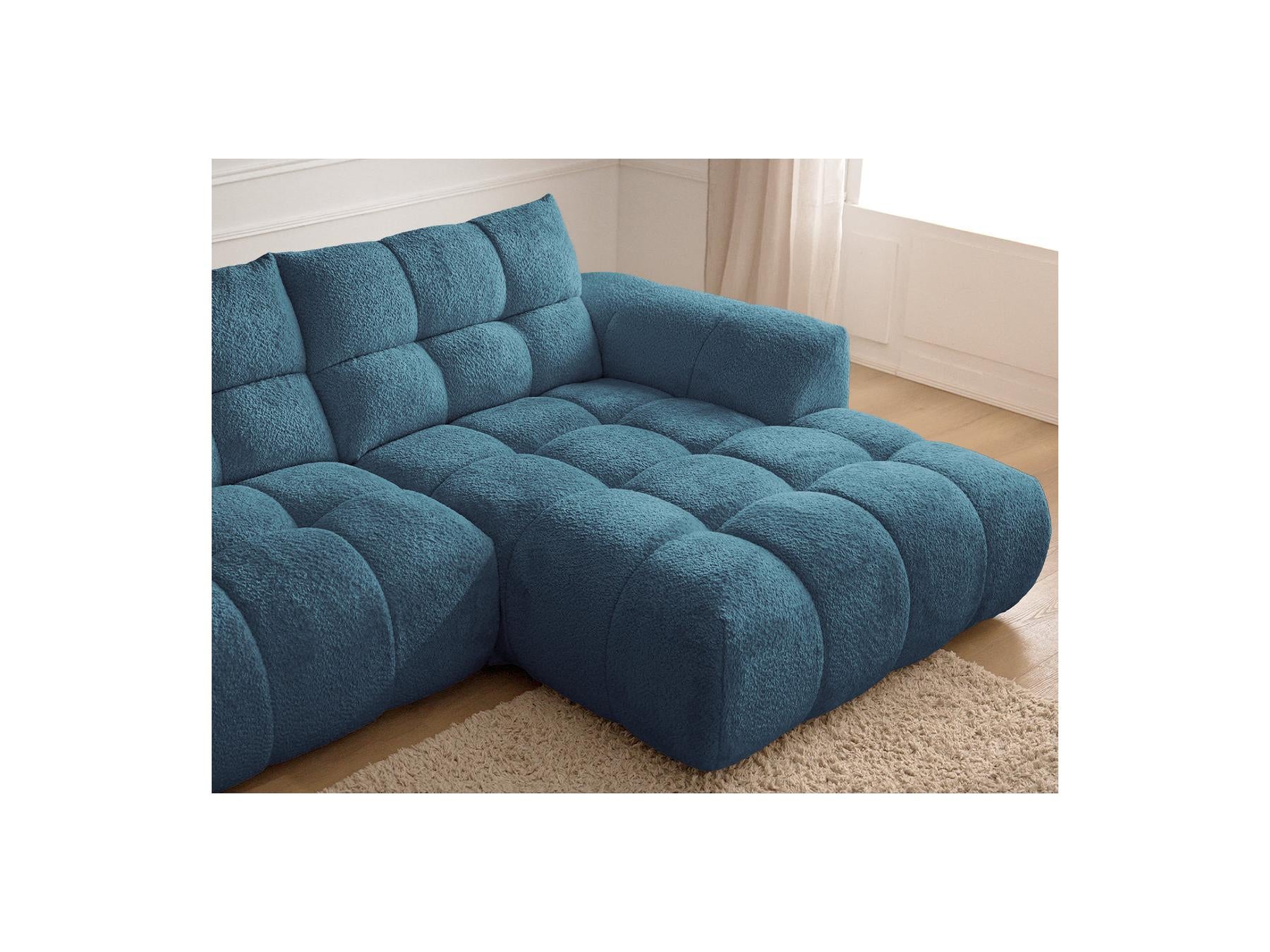 Jaya - Canapé D'Angle Fixe - Tissu Chenille - Angle Droit