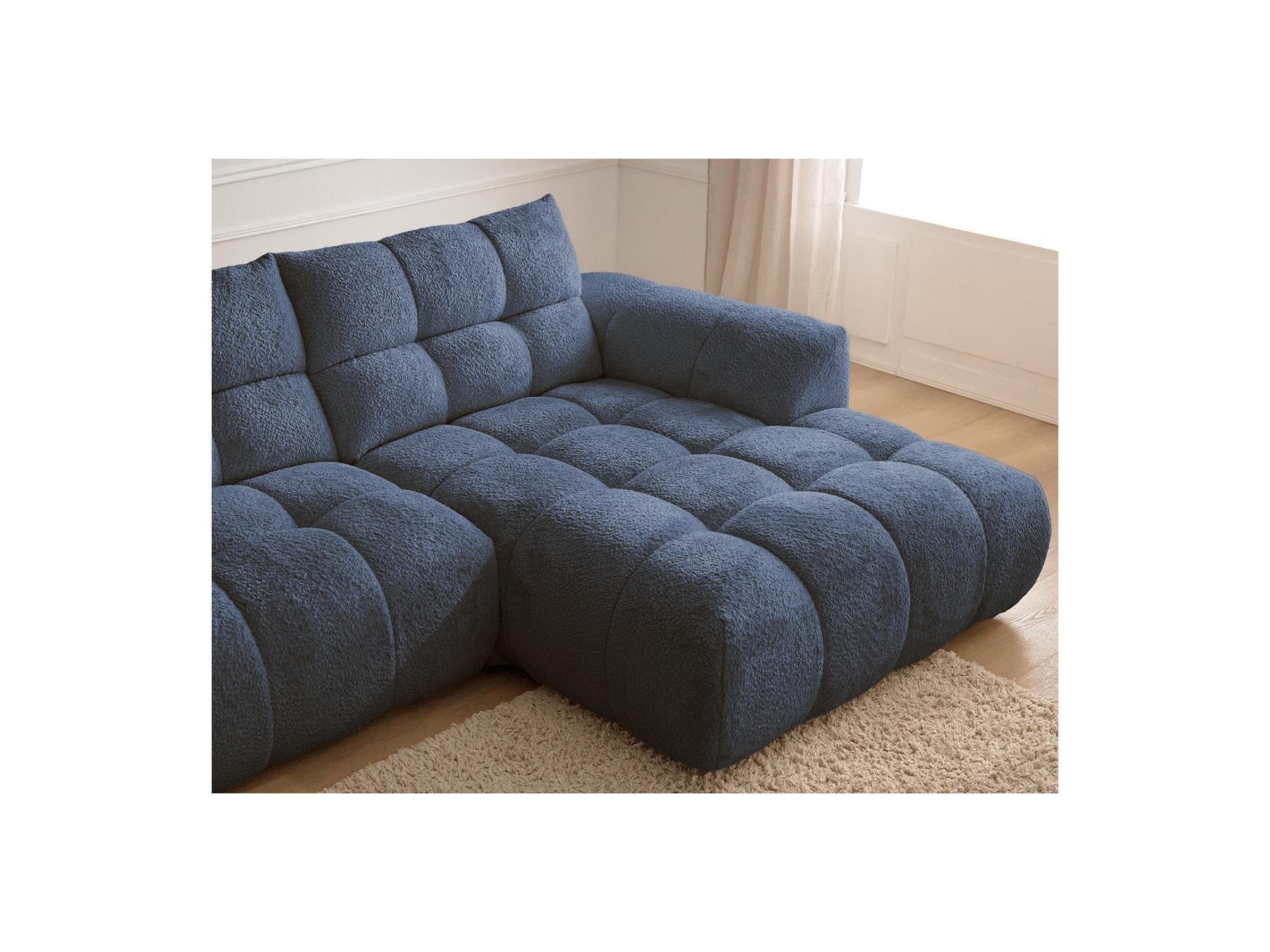 Jaya - Canapé D'Angle Fixe - Tissu Chenille - Angle Droit